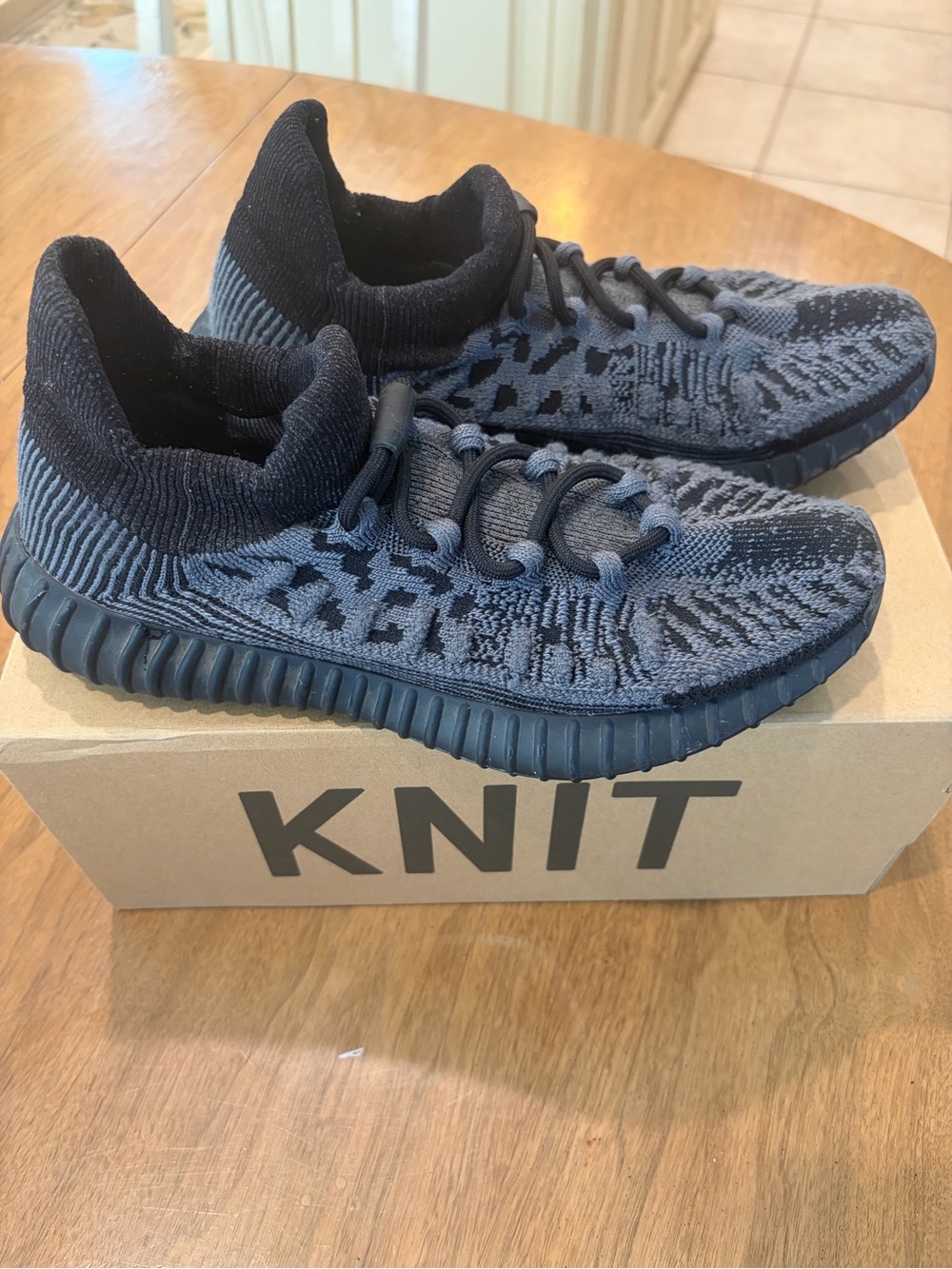 adidas Yeezy 350 V2 compact Knit Sneakers in Black and Gray